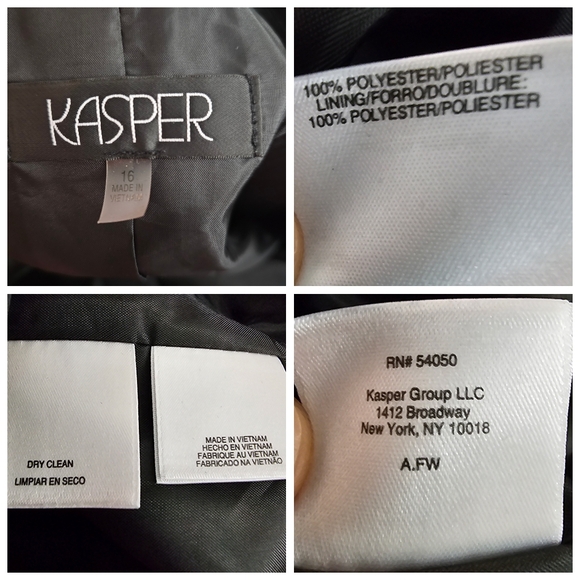 KASPER Business Office Career Blazer 2 Button Close Black Size: 16 - Picture 8 of 8